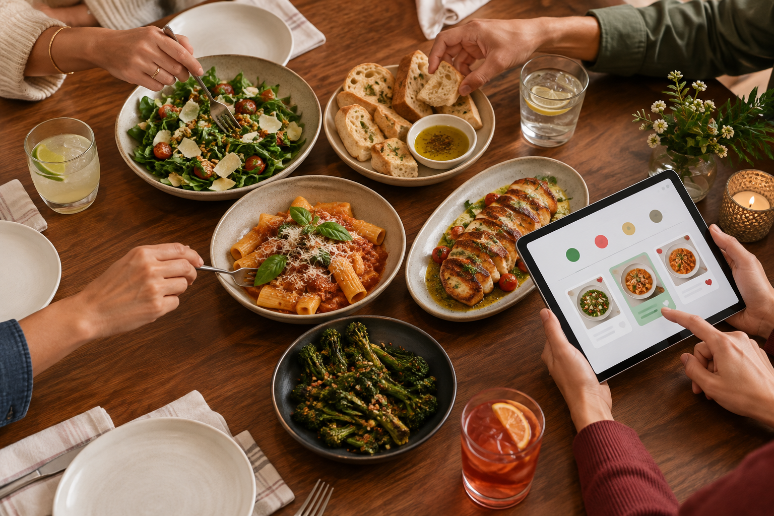 Group Dining and Shared Food Selection